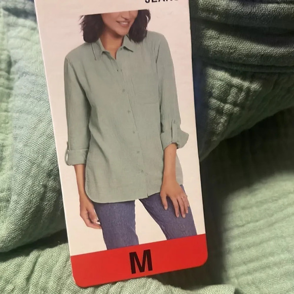 Anne Klein ladies guaze button up shirt - Picture 4 of 7